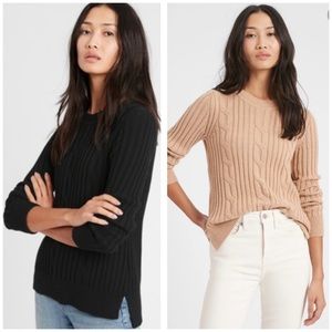 BLACK-Banana Republic Chunky Cable Knit Sweater